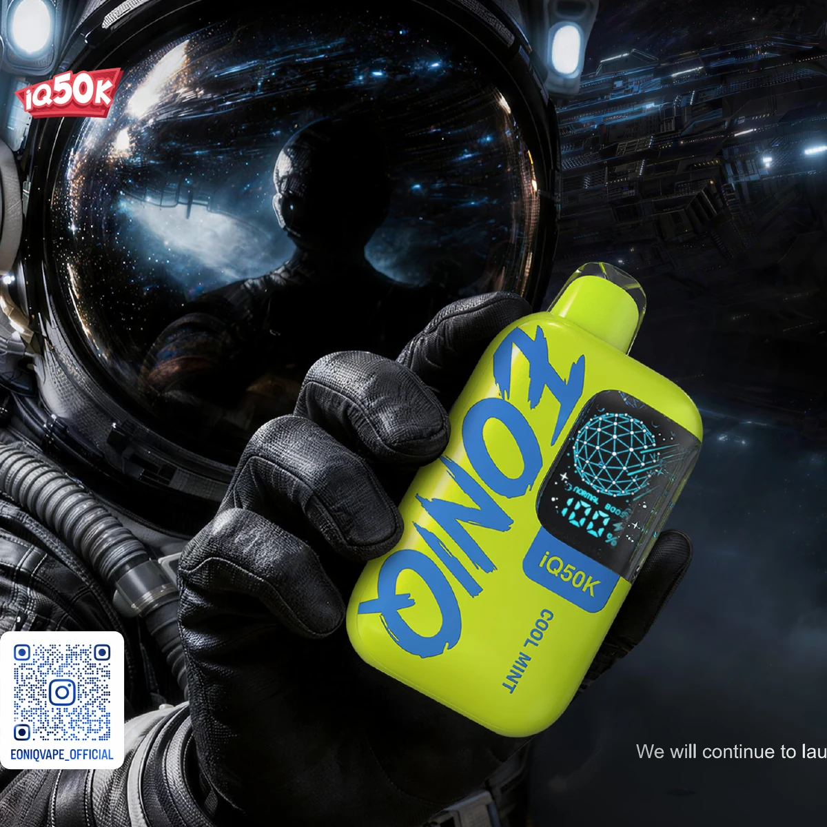 Astronaut holding EONIQ IQ50K
